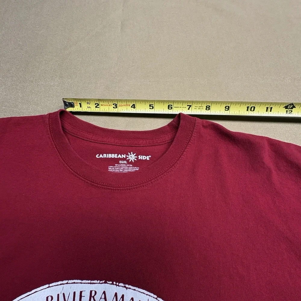 Caribbean Side Men's Riviera Maya Mexico Graphic T-Shirt XL Red Crewneck (61)